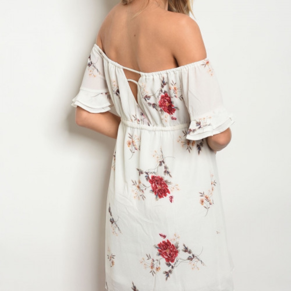 GIRLY & FLIRTY OFF SHOULDER FLORAL PRINT DRESS - Picture 4 of 8